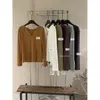 THE LIMON Camisa Henley Feminina Verde Limão Simples, Confortável, Fashion 2026 Início do Outono Slim-Fit Versátil Manga Longa