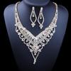 Desejo Hot Selling Europeu e Americano Cadeia Conjunto de Colar de Noiva Europeu e Americano Conjunto de Diamantes Moda Colar Brincos Duas peças Explosões