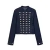 Moda femenina europea y americana transfronteriza AliExpress INS de moda popular casual ajustada chaqueta vaquera