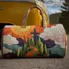2026 Novo Modelo Transfronteiriço Estilo Pintura a Óleo Série 1 Curta Distância Portátil Acolchoada Bolsa de Viagem Multifuncional Esportiva Fitness