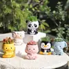 Maceta decorativa para balcón, maceta para flores, maceta para plantas, maceta de resina hecha a mano, animal de dibujos animados, padre e hijo abrazándose, paisaje de suculentas