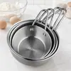 Tazón para ensalada combinación acero inoxidable 304 tazón para picnic ensalada de frutas redondo tazón para condimentos para olla caliente vajilla para camping al aire libre