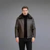 Comercio Electrónico Transfronterizo 2026 Estilo Nuevo Muestra Chaqueta de Cuero para Hombre Cuello de Piel Desmontable Engrosada Otoño/Invierno Chaqueta de Cuero Sencilla Ropa de Abrigo