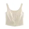 Comercio Exterior Transfronterizo de Aliexpress Ropa Europea y Americana Verano 2025 Nuevo Estilo Ins Nicho Tops de Botón