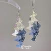 Aretes de Mariposa Hueca Azul Degradado de Hada "Sueño de Mariposa de Zhuang Zhou" Largos Inteligentes Primavera y Verano Frescos para Mujer