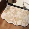Alfombrilla de Baño de Tierra de Diatomeas Detallada con Etiqueta Temu, Alfombrilla Absorbente de Agua para Entrada de Baño, Alfombrilla Antideslizante para Inodoro y Baño