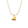 Collar de Corazón de Durazno Tridimensional de Alta Gama para Mujer, Cadena Sencilla y Única para Clavícula con Forma de Corazón de Amor, Accesorio Chapado en Oro de Acero Inoxidable, Fuente para Transmisión en Vivo