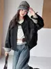 Chaqueta de Cuero para Niñas 2026 Otoño Nuevo Vintage Patchwork Cuadros Abrigo tipo Cárdigan para Niños Mayores