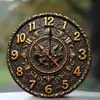 Reloj de Pared de Alto Gama Transfronterizo con Efecto 2D Hoja Verde Moda Creativo Decorativo de Cuarzo Sala de Estar Silencioso de Madera