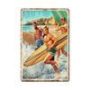 2024 novo comércio exterior verão prancha de surf lata pintura retrô parede de fundo de bar americano decoração de casa mural