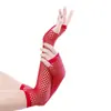 Guantes de Red para Pescar Malla Elástica Ojos de Red Guantes Largos Disfraz para Actuación en Escenario Combinación Accesorios Crossdressing Guantes Sexy de Medio Dedo