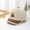 Gorra para bebé de colores combinados para niña, gorro para bebé niño, temporada de primavera y otoño, dibujos animados, algodón, oso, visera solar linda, gorra de béisbol