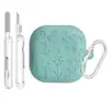 Funda protectora de silicona adecuada para Samsung Buds4/Buds4Pro con patrón de grabado floral, funda suave Bluetooth anticaídas