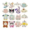 Sanrio Lindos Dibujos Animados Aleación DIY Colgante para Joyería Cinnamoroll Kuromi Gato Llavero Pulsera Accesorios