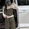Traje para Niñas Estilo Primavera/Otoño 2026 Nuevo Infantil Súper Elegante Moderno Niña Grande Falso Dos Piezas Capa Base Conjunto de Dos Piezas