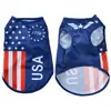 Nueva Camiseta de Verano de Amazon con Estampado de Estrellas para Mascota Gato y Perro, Chaleco Delgado Transpirable con Bandera del Día de la Independencia Americana