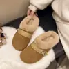 Mules retro estilo Birkenstock de plataforma gruesa para aumentar la altura, con punta peluda para mujer, aptas para usar en exteriores, nuevas pantuflas de invierno 2026