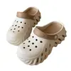Zuecos Populares de Suela Gruesa para Mujer, Uso Exterior de Verano, Elevadores de Altura, Sandalias Cerradas Antideslizantes de Eva de Moda para Playa, Comercio Exterior Transfronterizo