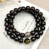 [Zodiaco] Pulsera de Hilo Doble Bodhi con Corazón de Codicia Material Viejo Benmingfo Masculino Cuentas de Bodhi Buda Pulsera de Juego al Por Mayor