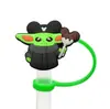 Ventas Directas de Fábrica Serie Yoda Tapas de Paja Reutilizables Goma Suave DIY Tapa Antipolvo para Bebidas Accesorios de Cubierta para Popotes