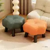 Banqueta Pequena para Uso Doméstico na Sala de Estar, Banqueta de Sofá para Mesa de Centro, Banco Flor Criativo, Baixa Bancada Macia com Almofada para Entrada de Crianças Trocar Sapatos