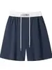 Pantalones Cortos Deportivos de Estilo Americano con Cinturilla de Bloques de Color para Hombres y Mujeres, Pantalones de Chándal Elásticos de Verano Talla Grande con Cordón en la Cintura, Pantalones Cortos Deportivos de Baloncesto