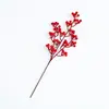 Decoraciones navideñas transfronterizas, ramas de flores rojas artificiales, adornos para árbol de Navidad, flores de terciopelo, decoraciones para ambiente de fiesta