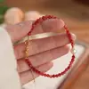 Pulsera de Ágata y Perla de Zhuji Pulsera del Año Zodiacal Zircón Rojo de Alta Gama Más Fácil de Combinar Cuentas de Transferencia Pulsera de Paz