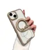Funda de teléfono magnética con soporte de anillo giratorio para Samsung S24 borde de color transparente S23FE tendencia A55 cartón A15