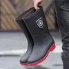 Tamanho 39-48 Zhongjian impermeável com fole tamanho extra grande masculino e feminino quentes impermeáveis forrados com fleece destacáveis antiderrapantes galochas botas femininas