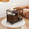 Mesa lateral, mesinha de centro, armário lateral de sofá, mesa de chá móvel, mesinha, prateleira de armazenamento, armário lateral estreito, mesa de chá para lazer na varanda