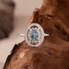 Anel de Pedra Preciosa Cor Prata S925 para Mulheres com Topázio, Safira, Peridoto, Granada, Água-Marinha, Transmissão ao Vivo Mais Vendido Atacado