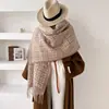 Bufanda Jacquard de Doble Cara Estilo Cruzado Simple para Mujer Otoño Invierno Engrosada para Viajar Estilo Old Money de Alta Gama Chal Grande En Stock