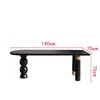 Mesa de Jantar e Cadeiras Simples Francesas de Madeira Maciça Preta Estilo Nórdico Meio do Século Mesa de Jantar Semi-Oval tipo Ilha Contra a Parede Mesa Longa Criativa