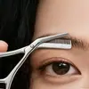 Tijeras de Acero Inoxidable para Recortar Cejas de Venta Caliente Transfronterizas, Tijeras de Belleza Antideslizantes, Recortador de Cejas Antiarañazos, Peine y Tijeras de Doble Propósito, Tijeras Pequeñas de Belleza