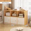 Estante de Livros Armário Divisória de Cabeceira Rack de Armazenamento de Chão Armário de Grade Lateral para Quarto Armazenamento Armário de Oito Compartimentos Armário de Armazenamento