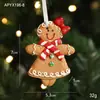 Pingente de Homem de Gengibre de Natal Pingente para Decoração de Árvore de Natal Casa de Gengibre em Forma de Coração Decoração de Casa de Natal DIY Presente Resina