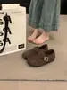 Otoño e Invierno 2025 Nuevos Zapatos Franceses Retro Boken de Suela Plana con Forro de Lana Zapatos Cálidos Ropa de Trabajo Estilo Perezoso Zapatos Casuales para Mujer Tendencia