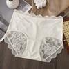Calcinhas de Seda Gelo Estilo Novo Discretas para Mulheres, Renda Sexy Vazada, Leve, Respirável, Macia, Cintura Média, Amigável à Pele