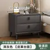 Mesita de noche de pizarra estilo italiano, pequeño armario de almacenamiento para dormitorio de cuero con diseño de pata de gato de lujo ligero, armario de almacenamiento de mesita de noche moderno minimalista de 50 cm