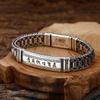 Pulseira tecida à mão em prata de lei 925 atacado seis palavras mantra grossa masculina moderna prata tailandesa joia retrô antiga