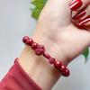Pulsera de Cinabrio, Pulsera de Cinabrio Bajo Contenido Arena Dorada Morada, Bolsa de Dinero, Flor de Rosa, Flor Pequeña, Pulsera Pixiu, Pulsera Ruyi