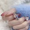 Nuevo anillo fino hueco azul claro fresco y sencillo para mujer, anillo abierto, diseño de nicho, joyería de alta calidad