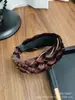 Diadema Ancha Trenzada de Terciopelo Lujoso Estilo Coreano con Borde Dorado y Corona Alta, Diadema Trenzada Estilo Palacio, Pasador de Tela
