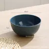 Conjunto de Talheres Portátil de Palha de Trigo com Listras Verticais Transfronteiriças: Tigela, Copo e Prato com Faca, Garfo, Colher, Hashi, Saladeira e Prato - Conjunto para Acampamento