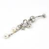 Atacado piercing corporal humano jóias umbigo anel liga diamante arco unha pérola anel umbilical Yiwu fabricantes