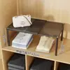 Zapatero divisor en capas retráctil ahorrador de espacio artefacto de almacenamiento de zapatos estante de doble capa para zapatos gabinete partición zapatero