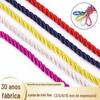 Fábrica atacado cor três fios corda núcleo 5mm ouro e prata poliéster tecido três fios corda portátil 3 fios corda torcida