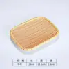 Platos de postre tejidos estilo ratán de melamina, bandejas para servir de restaurante de hot pot, vajilla tejida de bambú, platos rectangulares y platos de plástico imitación porcelana