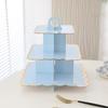 Suporte de Papel Descartável Multicamadas para Bolo Suprimentos para Festa de Aniversário Redondo Três Camadas Estampagem a Quente Mesa de Sobremesas Decorações de Bolo